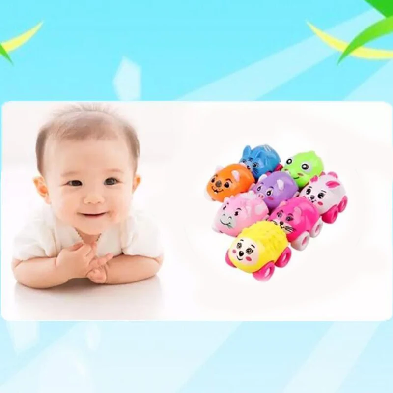 1 шт. мультяшный магнитный мини автомобиль с животными детские развивающие