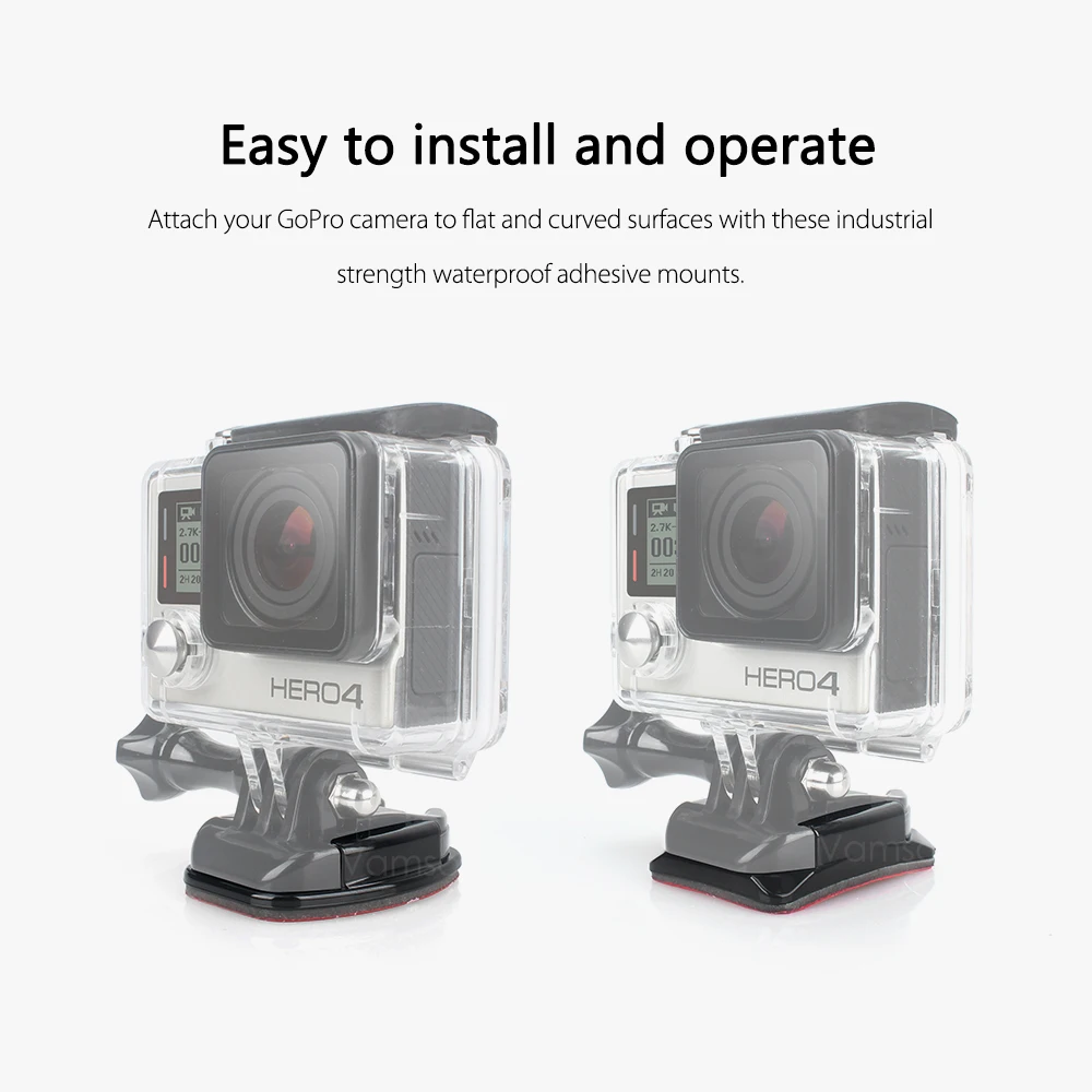 Vamson для Go Pro клейкие крепления 3M Sticky Hero 7 6 5 4 DJI OSMO Action изогнутые плоские прокладки