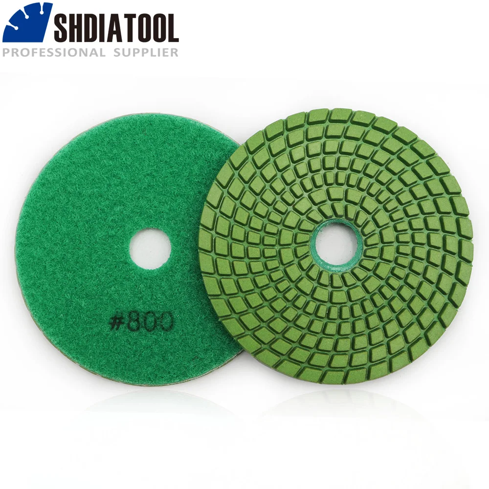 

SHDIATOOL 10pcs Dia 4"/100mm Grit 800# Diamond Flexible Wet Polishing Pad Stone Polishing Resin Bond Sanding Discs Polisher Pad