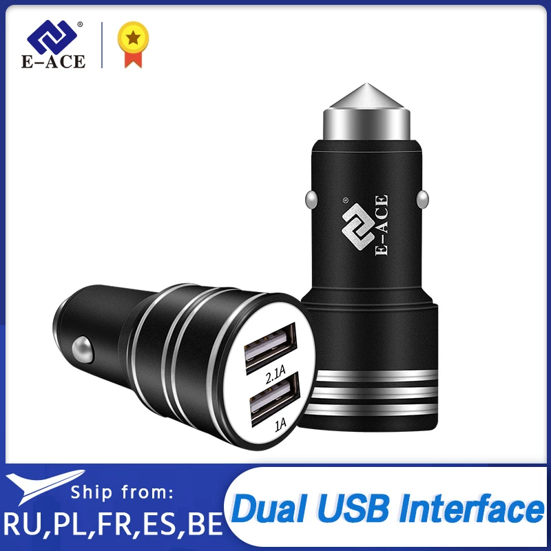E ACE 2.1A двойной USB Автомобильное зарядное устройство Универсальный мобильный