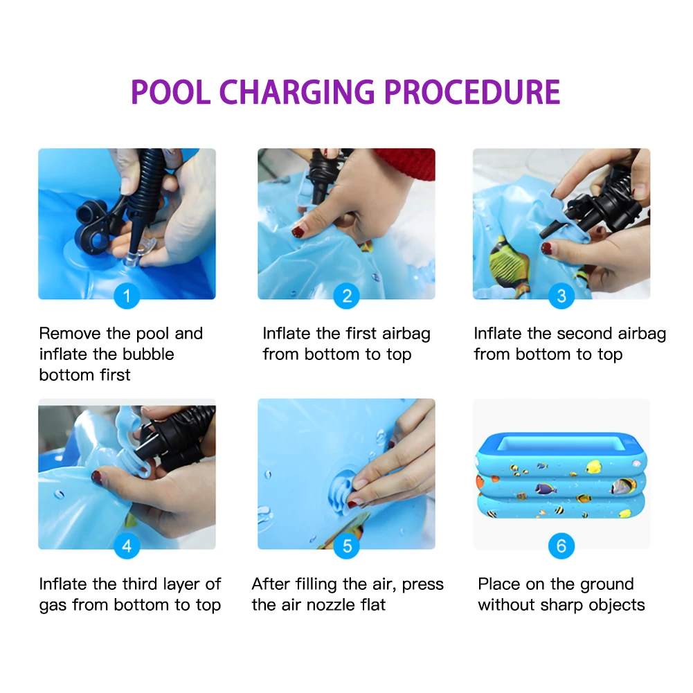 

Summer Inflatable Kids Swimming Pool for Home Use Oversized Paddle Pool Inflatable Square Baby Pool Inflatable Pool For Kids