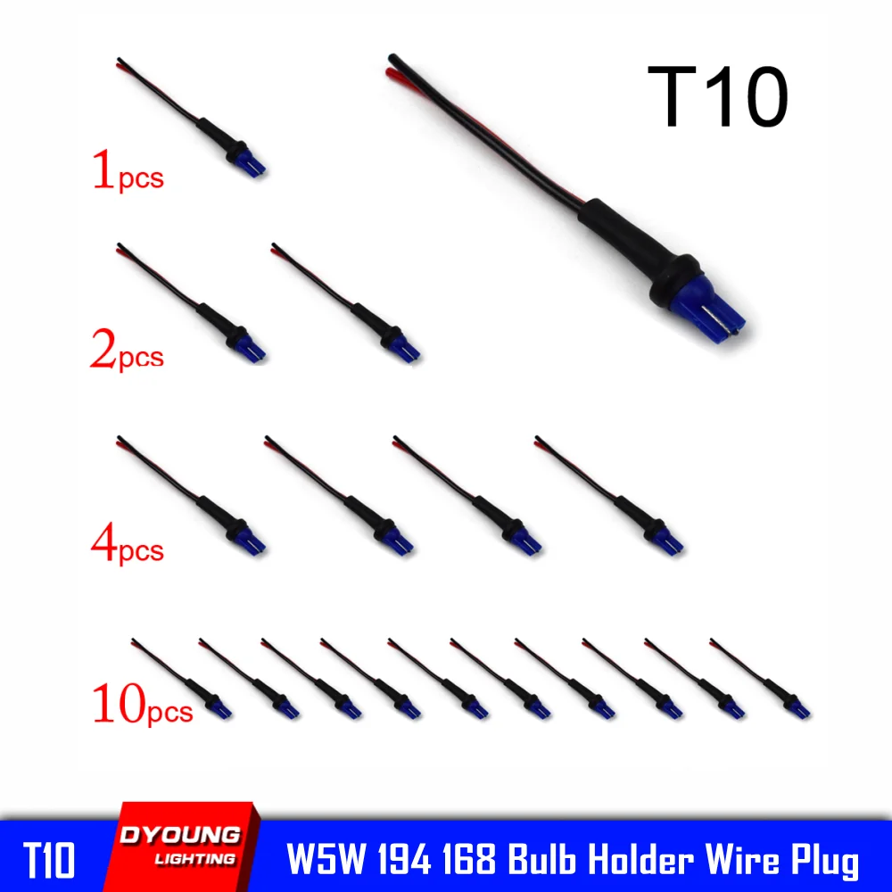 

2-10 шт. W5W Socket T10 Разъем Светодиодный держатель лампы 194 168, адаптер автомобильного освещения, провод, штекер «папа-мама», боковой габаритный фонарь для чтения