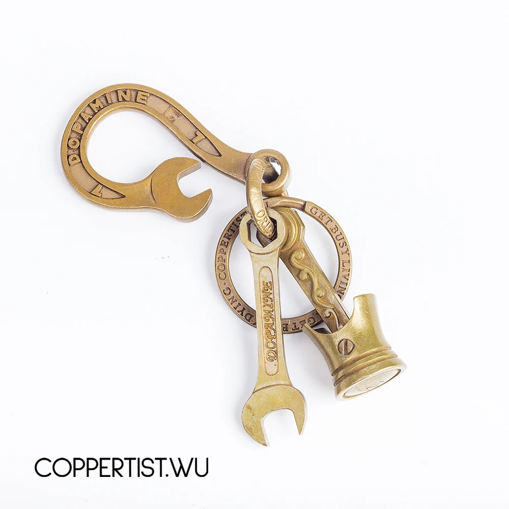 Coppertist. wu латунный ключ декоративный узор карабин гаечный ключ застежки коготь крюк брелок кулон-брелок для автомобиля