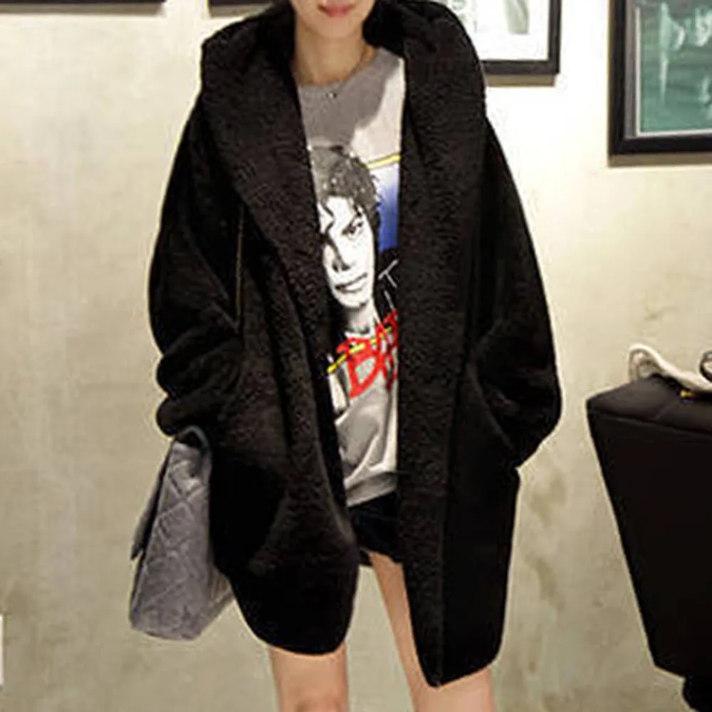 

2020 inverno feminino solto roupas com chapeu de manga longa grosso jaqueta de pelucia enviar livre cinto terno para moda uso