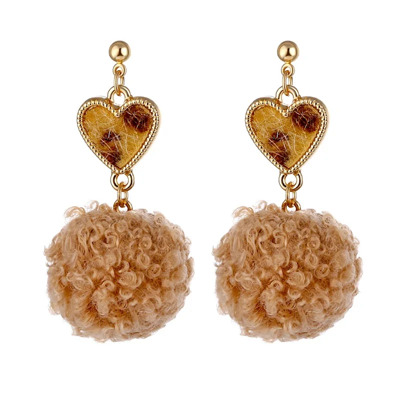 Женские Геометрические бархатные леопардовые серьги FAMSHIN винтажные зимние