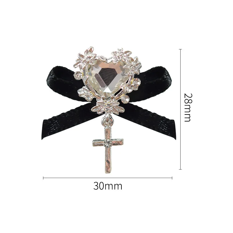 

3PCS 3D Charm Rhinestone Nail Art Jewelry Bowknot Zircon Shiny Heart Pendant Luxury Cross Decorative Nail Beauty Accessories