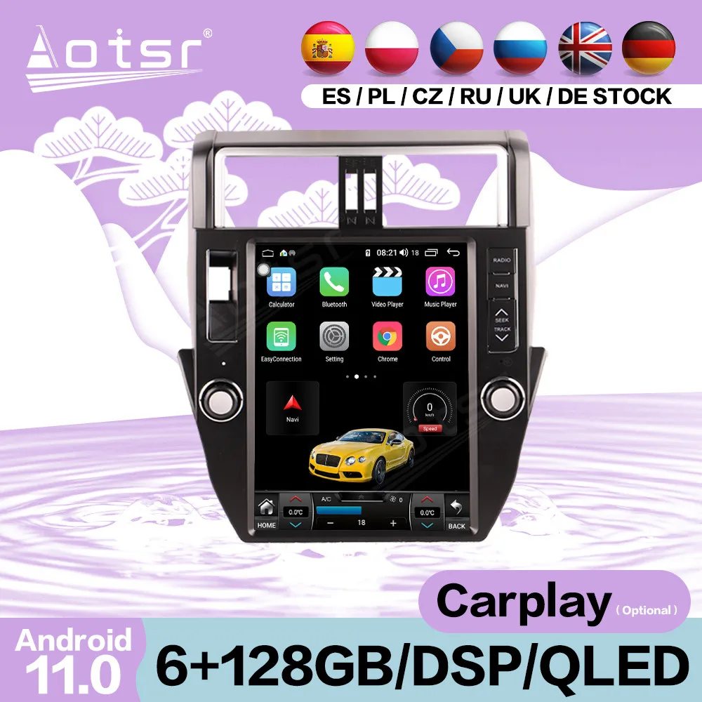 

128G Tesla экран Android радио приемник для TOYOTA Land Cruiser Prado 150 2010-2013 Автомобильный GPS аудио стерео видео плеер головное устройство