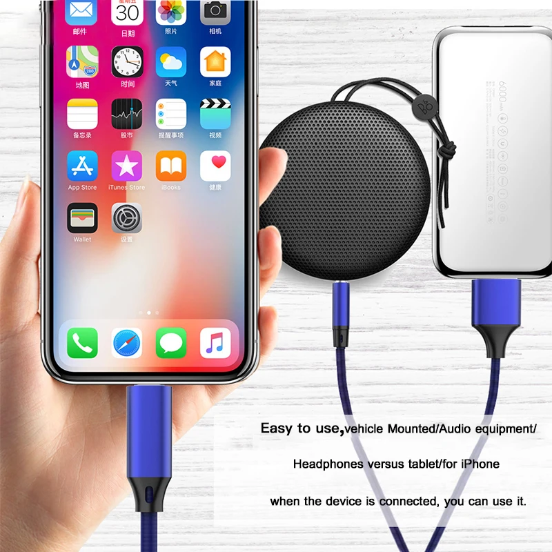 ! ACCEZZ 2 в 1 AUX аудио кабель для iphone 7 8 Plus X XS MAX 3 5 мм разъем гарнитура зарядки