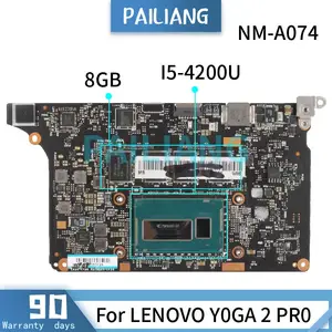 pailiang laptop motherboard for lenovo y0ga 2 pr0 i5 4200u mainboard nm a074 sr170 with 8gb ram tesed free global shipping