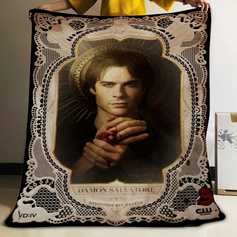 

Meife-Manta de franela personalizada para sofá, manta de franela con diseño personalizado de Ian Somerhalder, DIY, envío directo