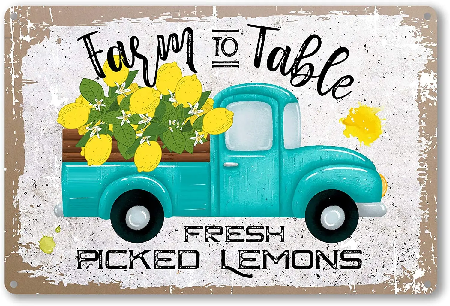 

Забавный лимон, металлический жестяной знак, Настенный декор-винтажная Ферма для стола, свежие отборные лимоны, металлический жестяной зна...