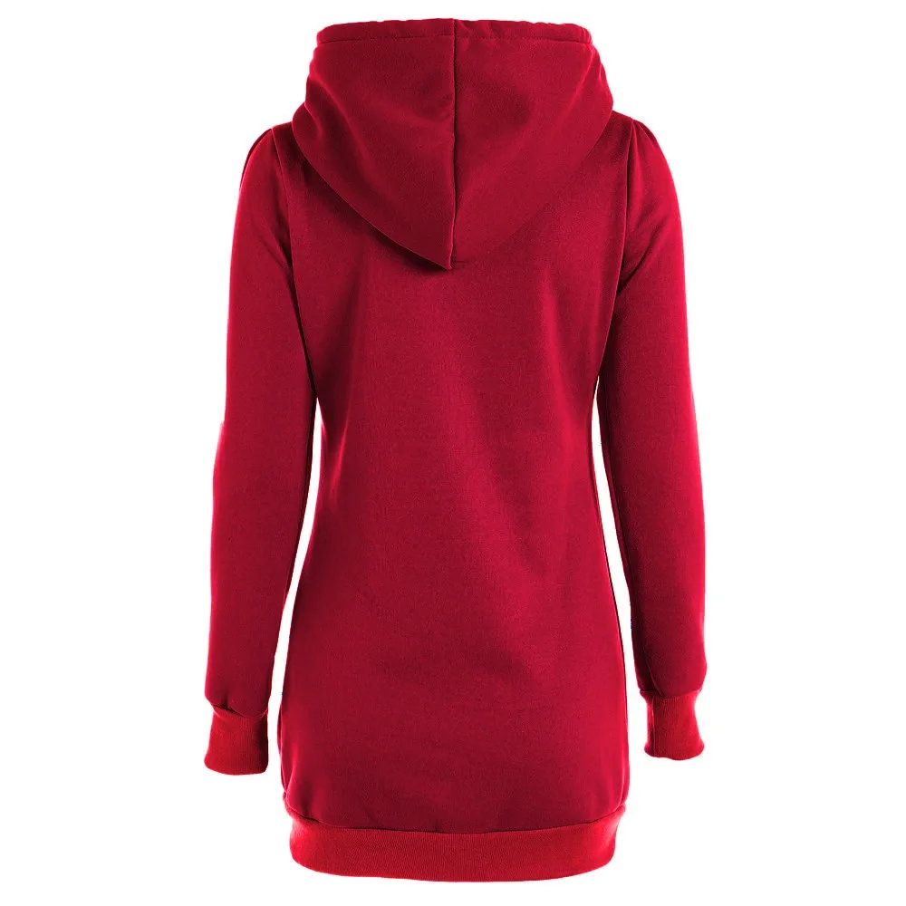 

Casual Hoodies Dress Women Autumn Winter Hooded Sweatshirts Long Sleeve Solid Hoodies Pockets Sweatshirt Hoody Pullovers Dress