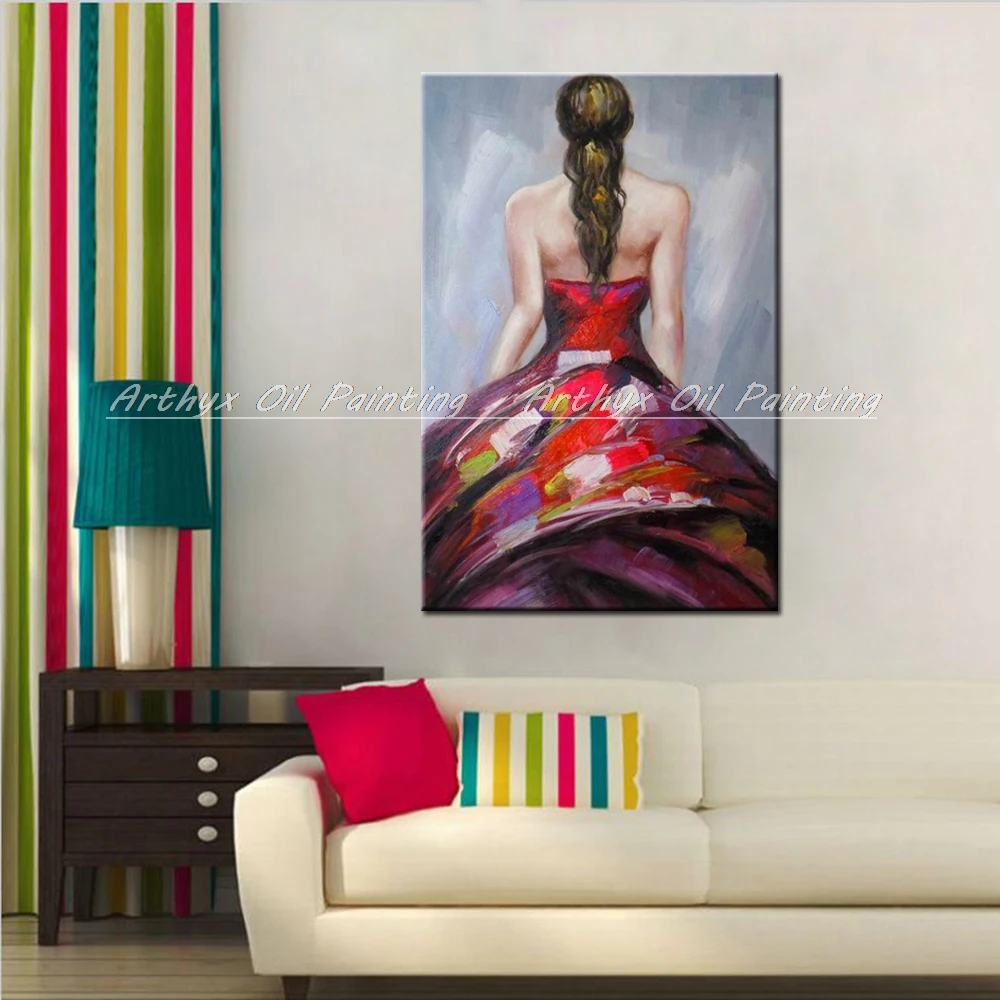 Картина маслом на холсте Arthyx с красивой девушкой современные абстрактные