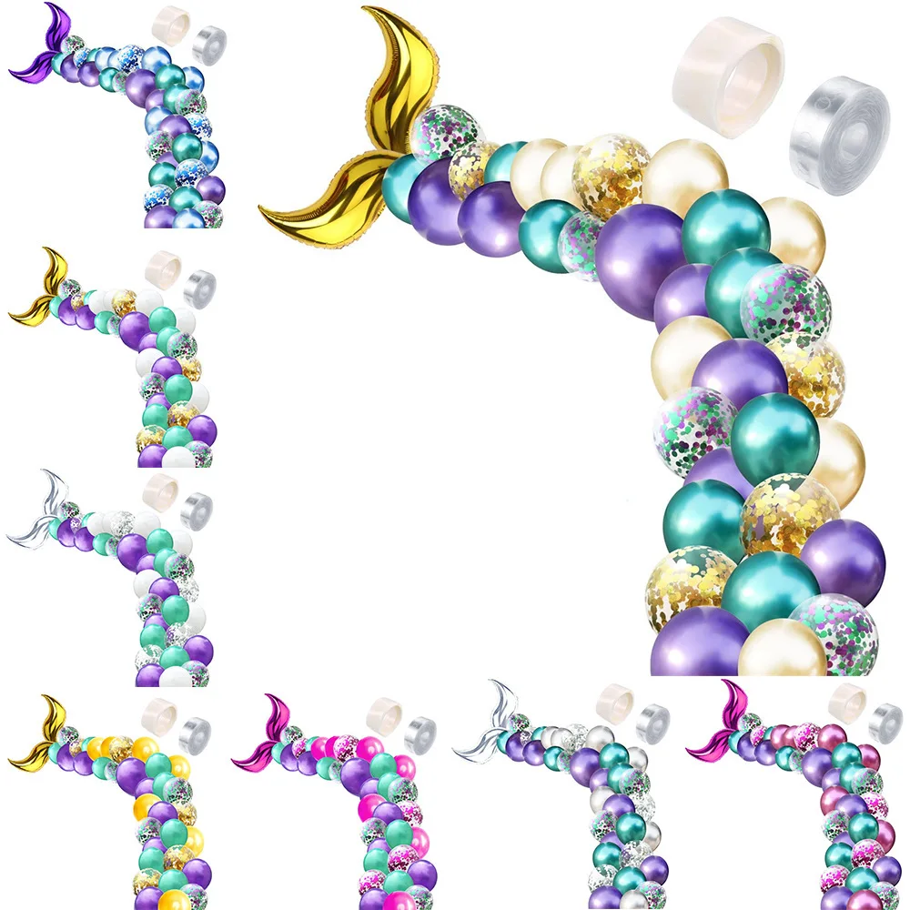 Набор воздушных шаров русалка из латекса 42 шт. | Дом и сад