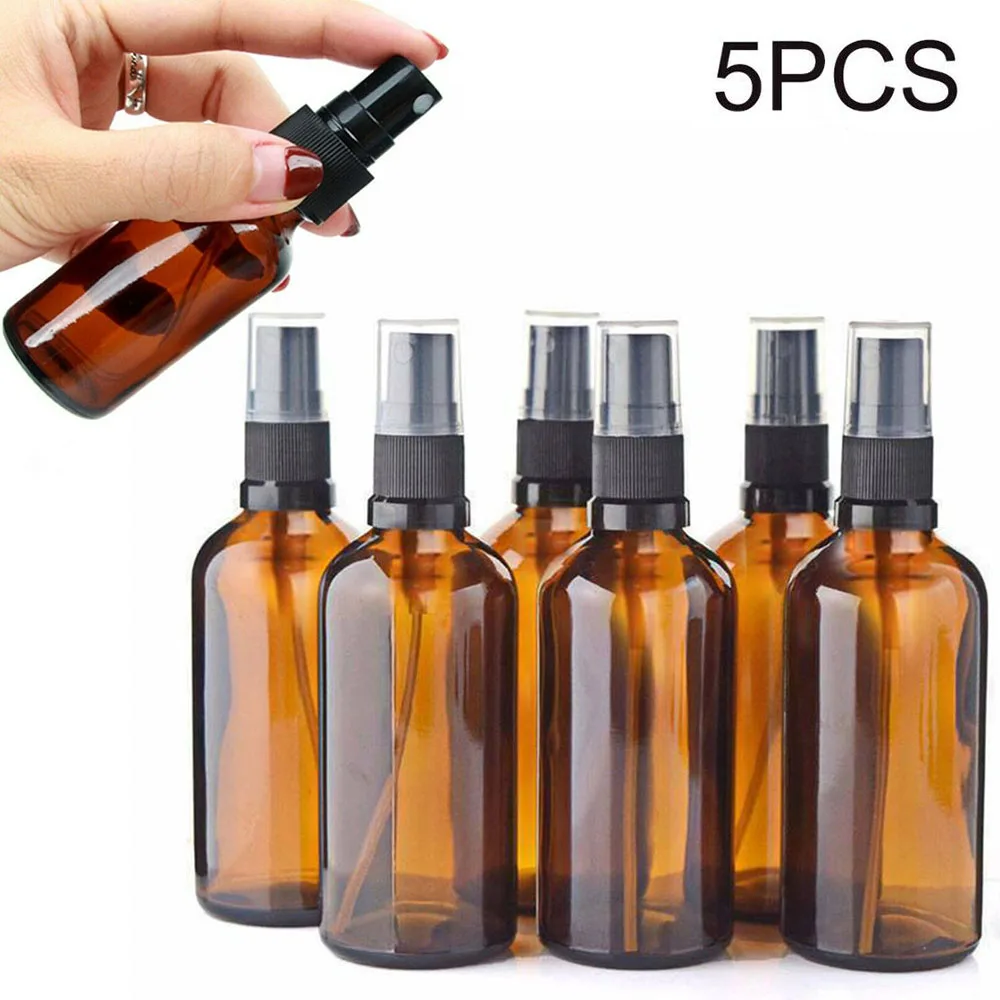 

5/10pc 30ml Amber Spray Bottles PET Empty Perfume Fragrance PET Makeup Roller Bottles Mist Sprayer Containers