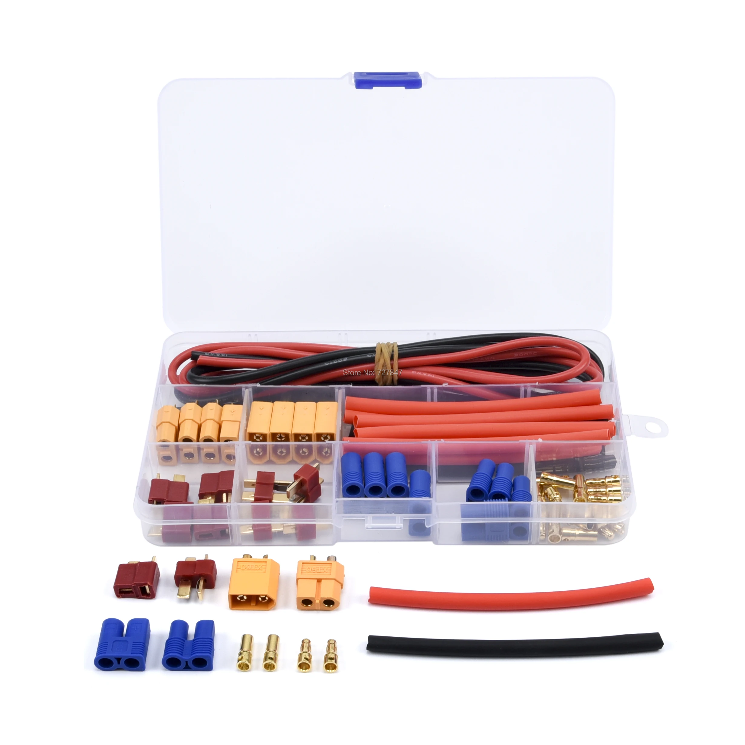 Deans-conector macho/hembra EC3 XT60, cable de silicona, tubos termorretr&aacute;ctiles para Dron RC FPV, bater&iacute;a Lipo de coche, 14AWG-0