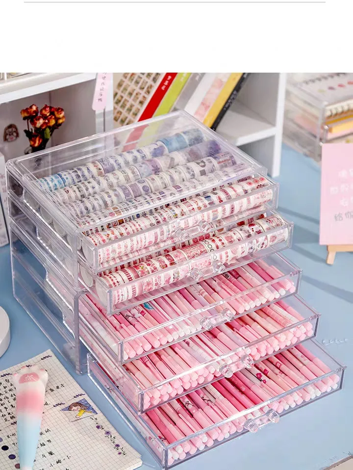 Настольный органайзер для ручек и макияжа цвет в ассортименте|Коробки ящики