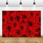 Фон Laeacco для фотосъемки с изображением красных роз и цветов, свадебный фон для фотосъемки в фотостудии