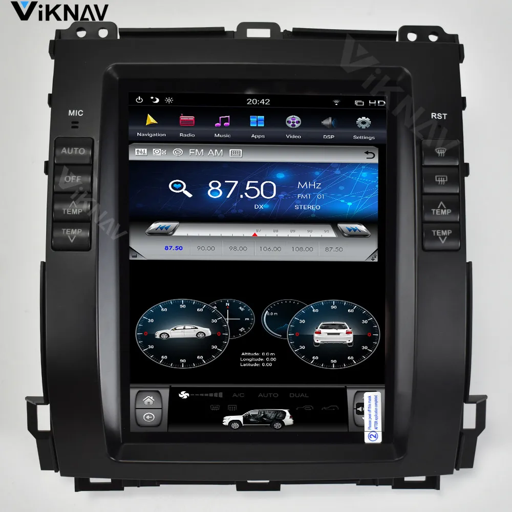

Автомагнитола для Lexus GX470 2004-2009, мультимедийный плеер с вертикальным экраном, GPS-навигацией, стерео, видео плеер на Android 10,4 дюйма