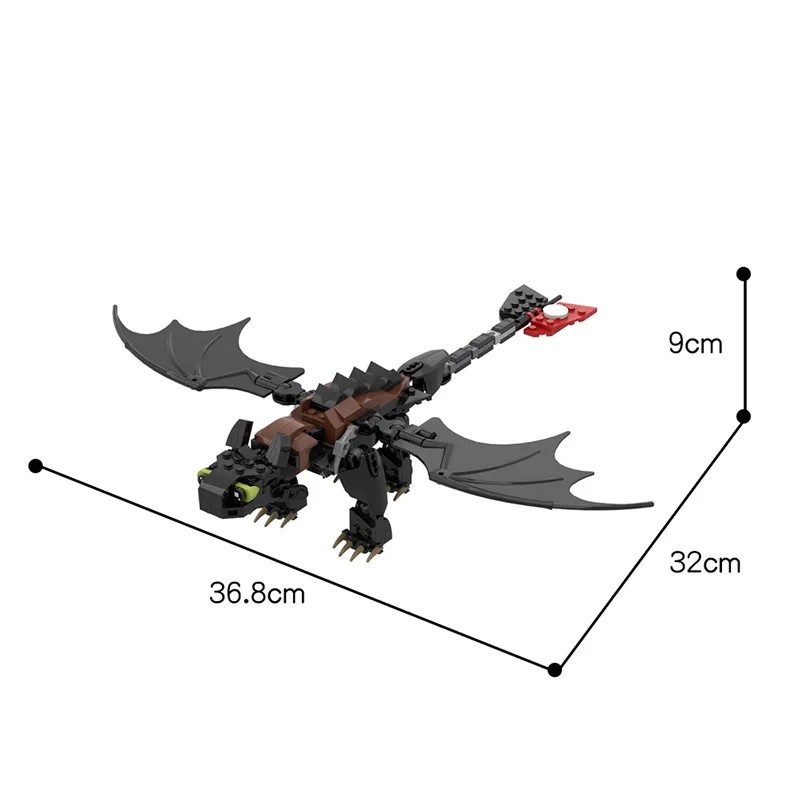 

BuildMoc the Bricks Night-Furyss "How to Train Your Dragon" Movie Creative Cartoon Dragon Model Building Block Toy Children Gift