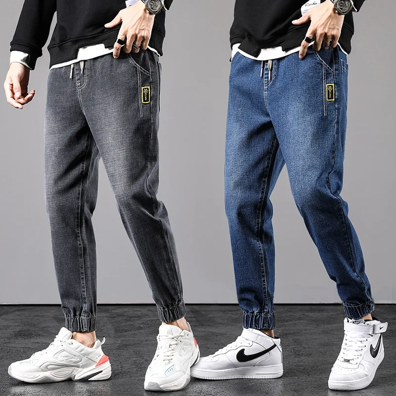 2021 New Spring Autumn Men's Jeans Elastic Harun pants Fashion Streetwear Trousers Male Casual Classic Ankle-Length Denim Pants
