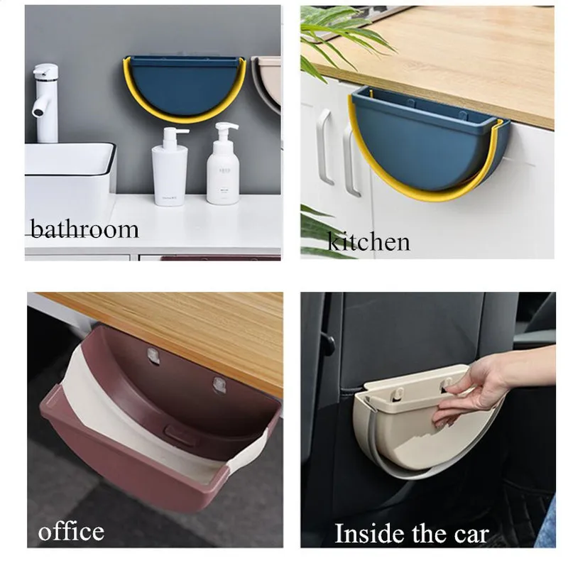 Многофункциональная складная корзина для мусора полипропиленовый подвесной