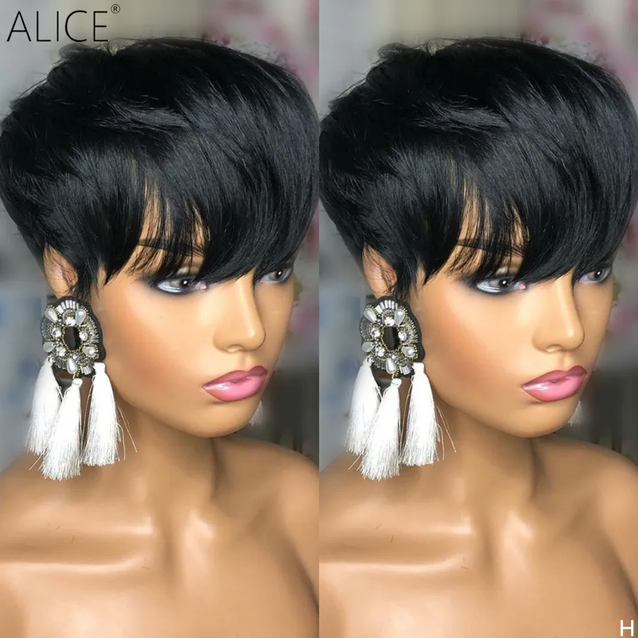 ALICE Pixie Cut парик 13*4 кружевные передние человеческие волосы парики с детскими