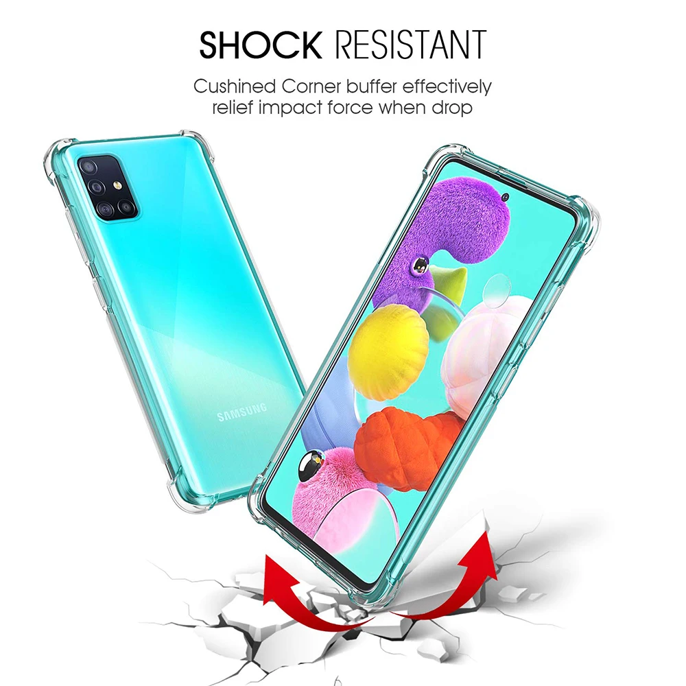Shockproof Case for Samsung Galaxy A72 A71 A51 A42 A41 A31 A21s A11 M51 M31 M31s M21s M21 M12 M1 5G UW Silicone Back Cover Cases
