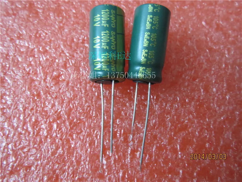 50 шт. SANYO AX 10V1200UF 10x20мм зеленый золотой 1200 мкФ 10В высокочастотный