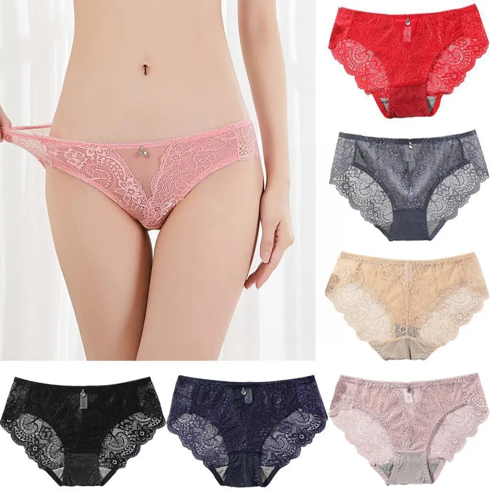

1Pc Mid-Rise Knickers Sexy Hollow Briefs Ultra Thin Lace Women's Sexy Soft Lingerie Panties Underwear Underpants O7T0
