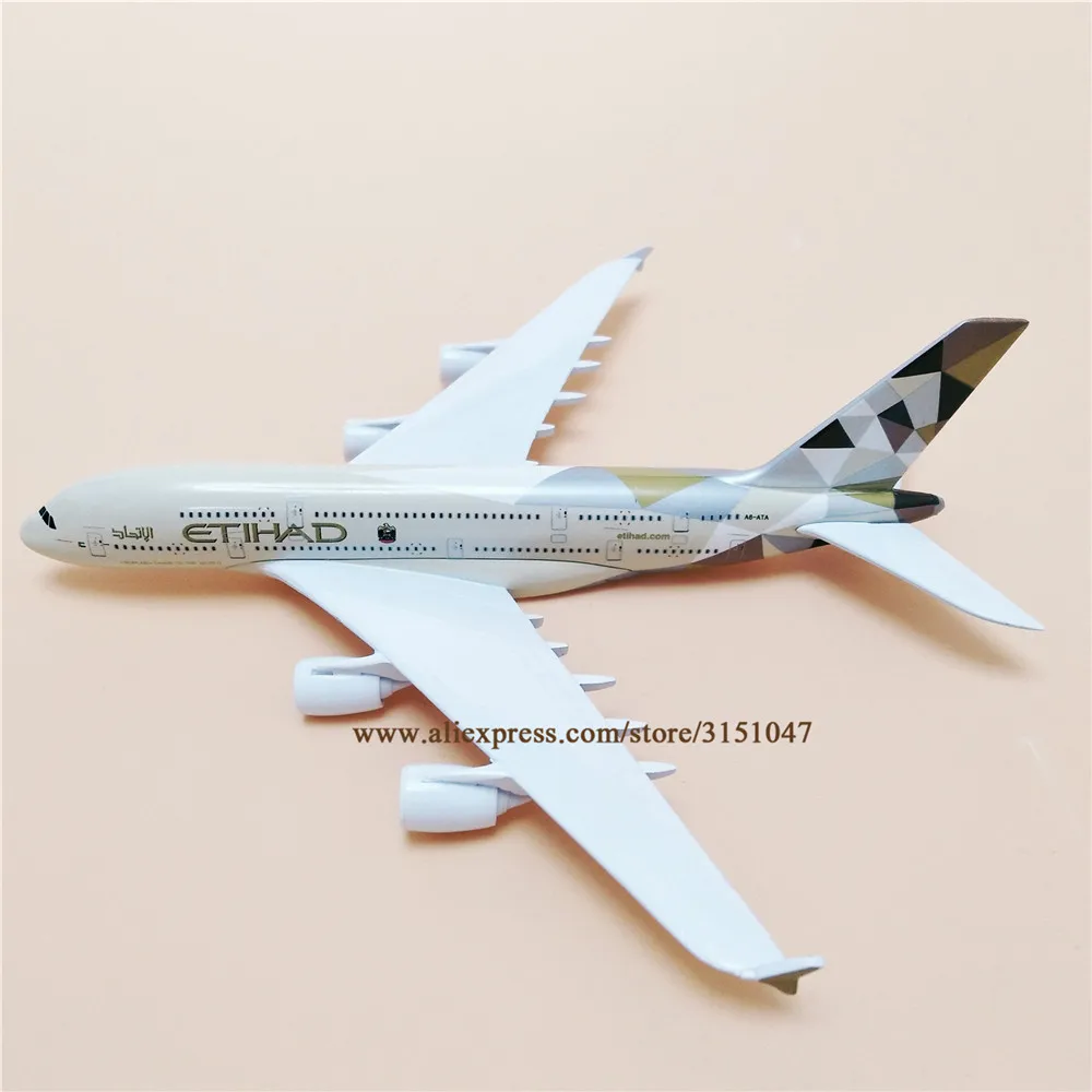 20 см Air Etihad Airbus 380 A380 Airlines модель самолета сплав Металл литье под давлением Airways