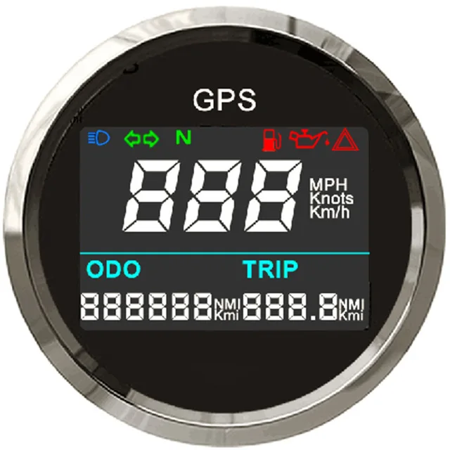 Универсальный 52 мм цифровой GPS измеритель скорости ЖК дисплей одометр пробег