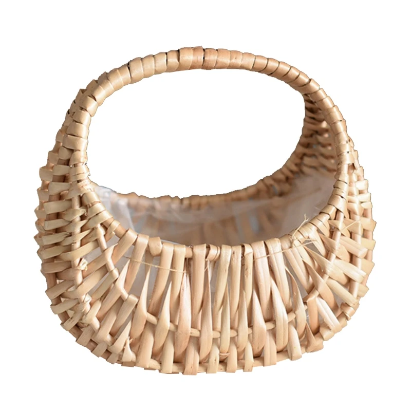 

Модная Портативная корзина для цветов, плетеная Сумка, ручная креативная корзина для цветов из ротанга, ивы