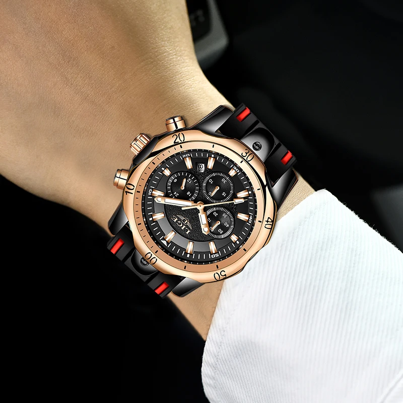 LIGE мужские s часы лучший бренд класса люкс силиконовые водонепроницаемые