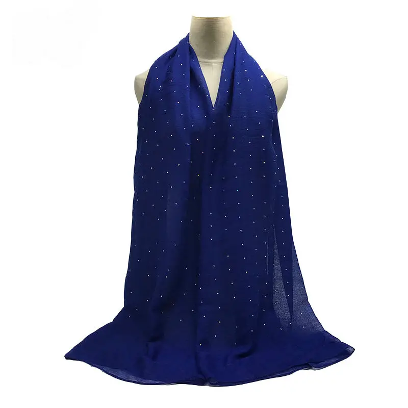 Женский шарф из вискозы Hijabs элегантный однотонный мусульманский хиджаб с