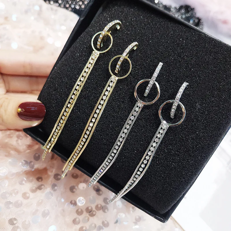 

New eardrop simple geometric personality sweet earring chain tassel earrings