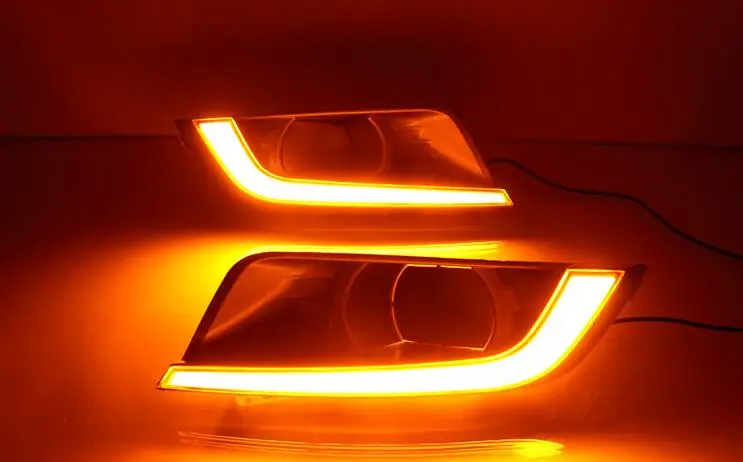 2 шт. Светодиодный дневной светильник для Ford Ranger 2015 2016 2017 2018 включение желтый