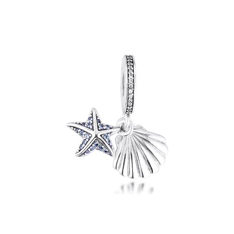 Подходит для Pandora Браслеты тропический Морская звезда и Sea Shell Подвески 100% 925 пробы
