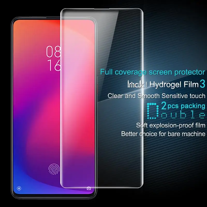 Imak 2 шт Прозрачная мягкая Гидрогелевая пленка для Xiaomi Redmi K20 Pro 9T 3D полное покрытие