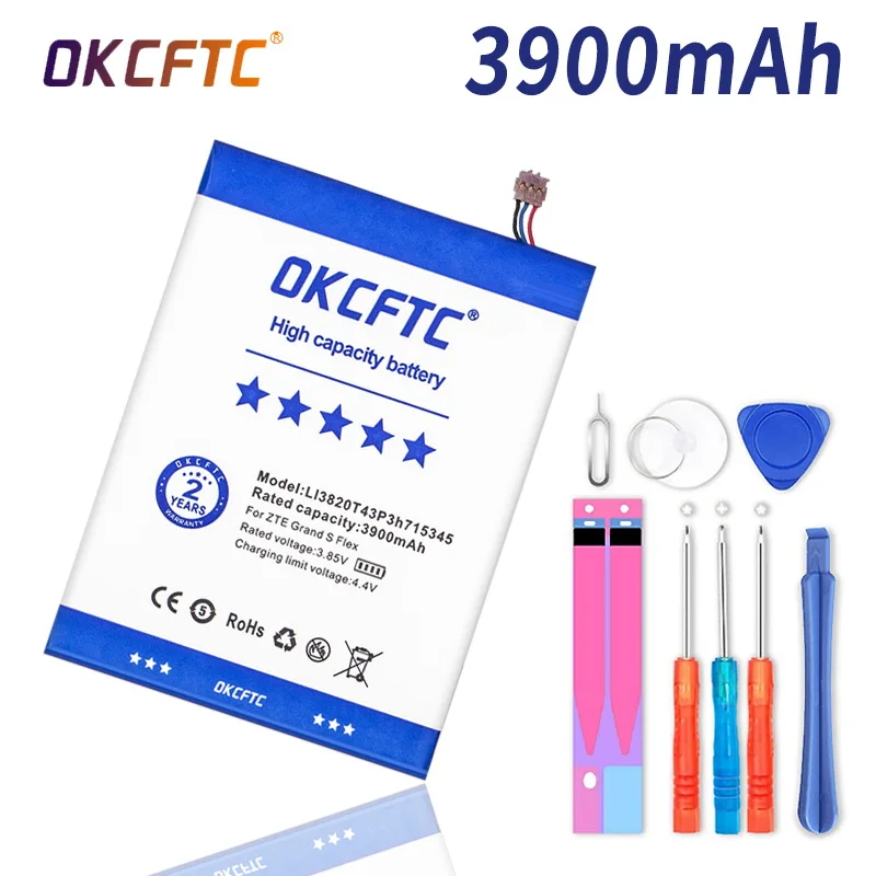 

OKCFTC 3900mAh LI3820T43P3h715345 Battery For ZTE Grand S Flex / For ZTE MF910 MF910S MF910L MF920 MF920S MF920W+ Battery