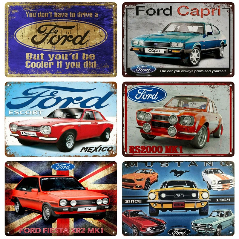 

Ford Car Accessories Cobra Retro Metal Sign Tin Sign Plaque Metal Wall Decor Vintage Decor Poster Plates Man Cave Shabby Chic
