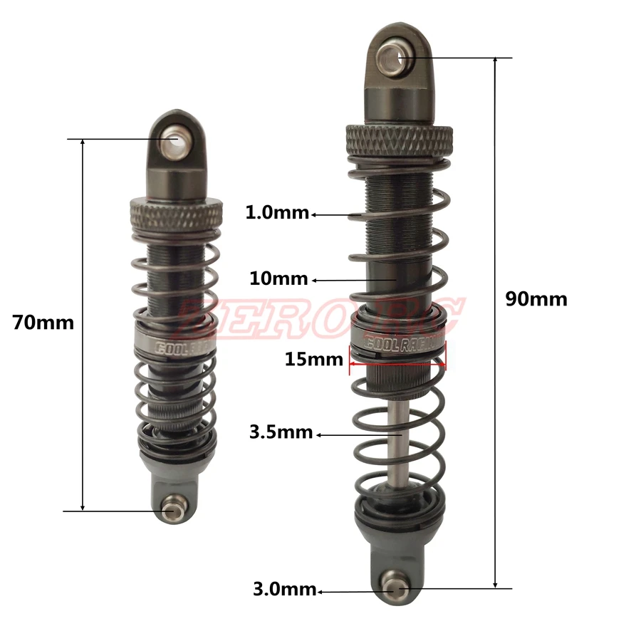 4PCS Rock Crawler METAL OIL SUSPENSION SHOCKS ABSORBER 70MM 80MM 90MM 100MM 110MM 120MM For SCX10 D90 WRAITH TRX4 90046 Cherokee | Игрушки и