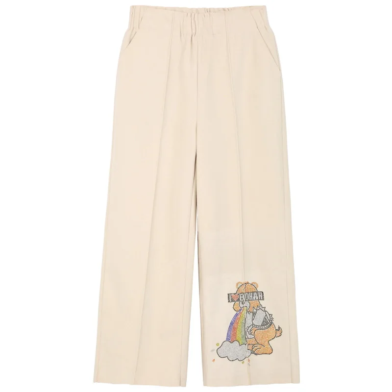 Женские широкие брюки с мультяшным рисунком Свободные шерстяные зима 2020|Брюки| |