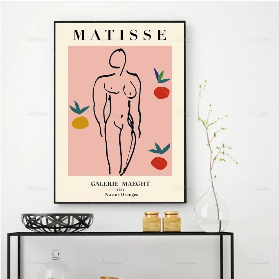 

Matisse Nude with oranges, Matisse Inspired Poster, Exhibition Poster Print - Pink Art Gift Idea - Wall Art Poster Print -