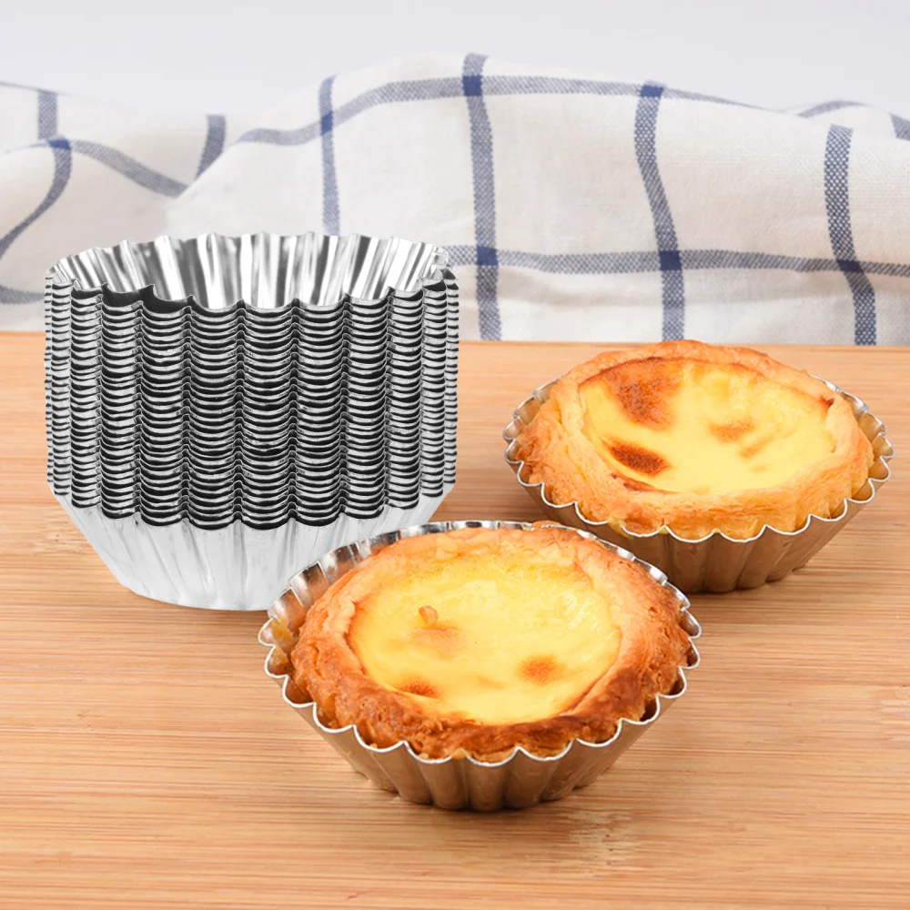 

50pcs Nonstick Egg Tart Metal Lined Mould Tin Baking Tool Cupcake Cake Cookie Molds
