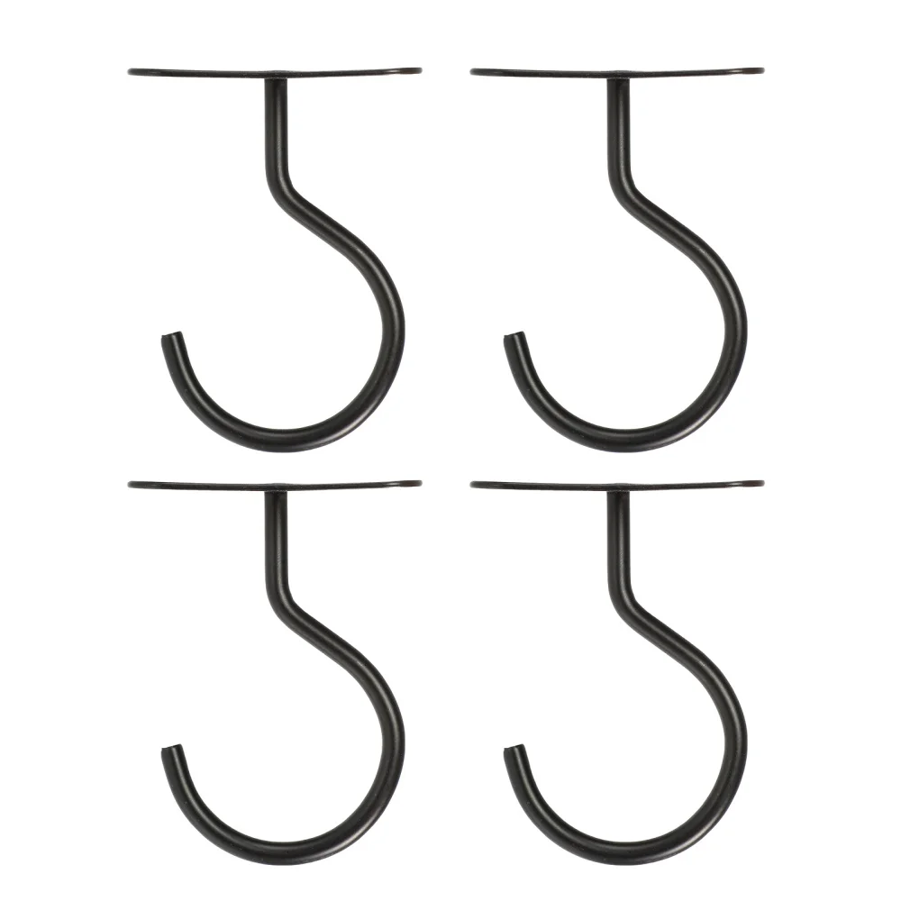 

1 Set Modern Style Iron Hook Simple Home Wall Fixing Ceiling Hooks (Black)