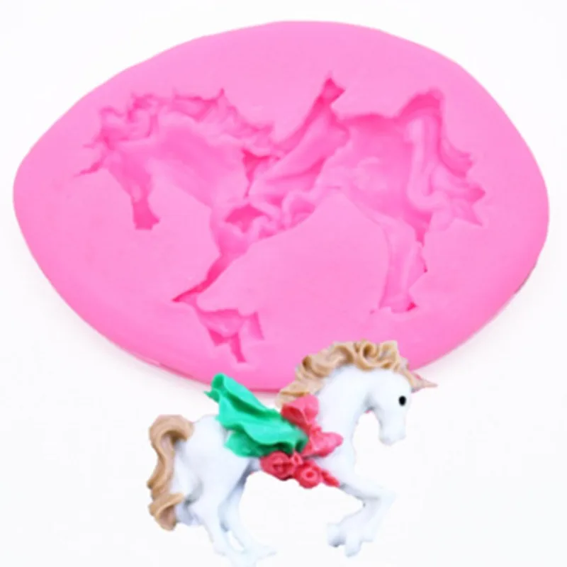 

Новое поступление 3D силиконовые формы для шоколада глины карусель лошадка для Форма силиконовая форма для пирога, посуда для выпекания Fondant...