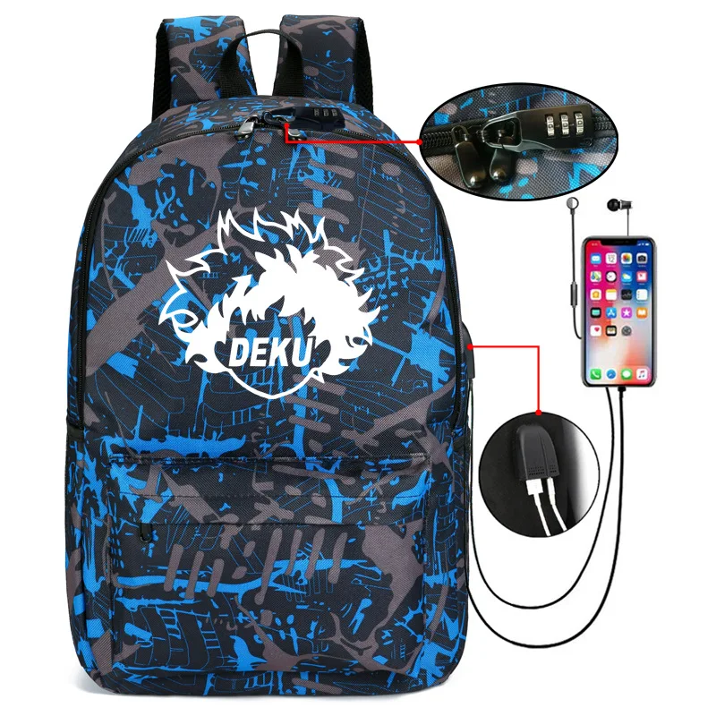 

Anime My Hero Academia Backpack With Usb Charging Student Backpack