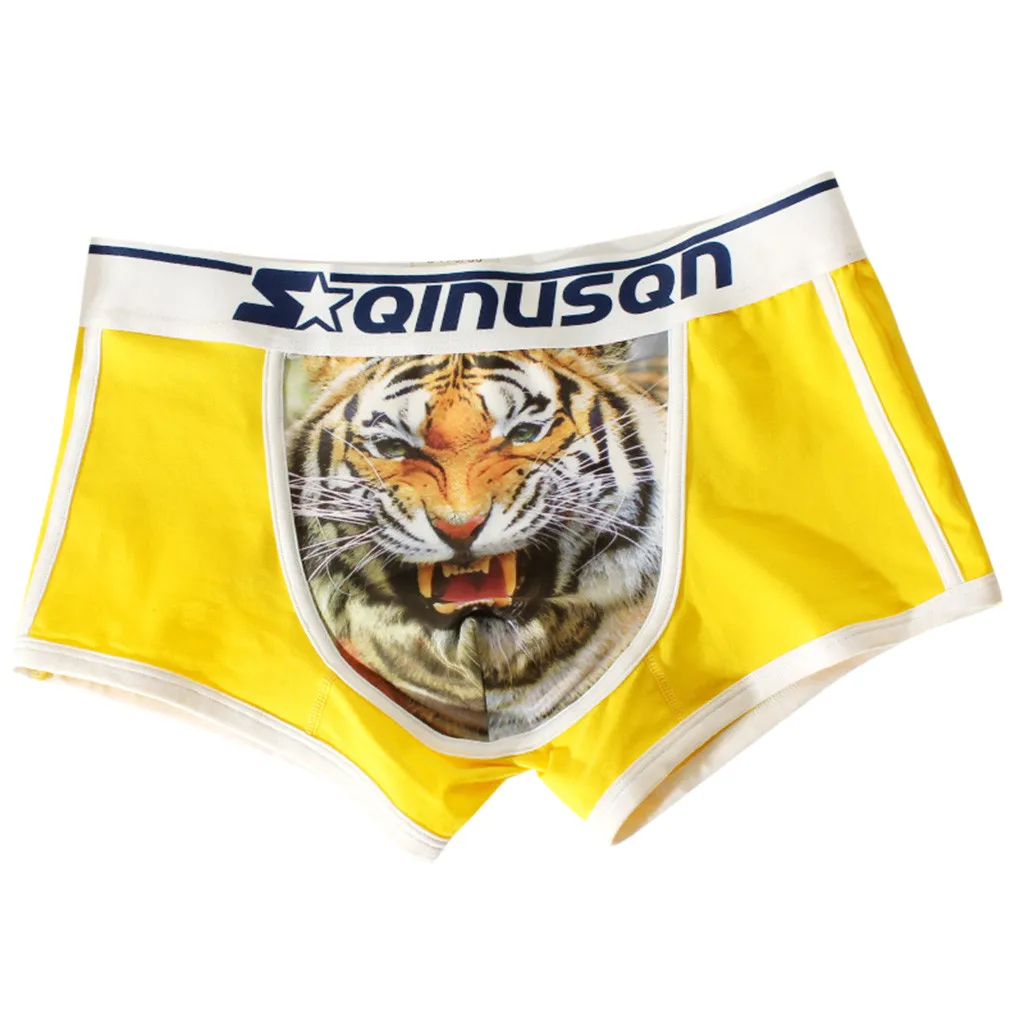SAGACE мужское сексуальное нижнее белье с 3D принтом тигра трусики ярких цветов для