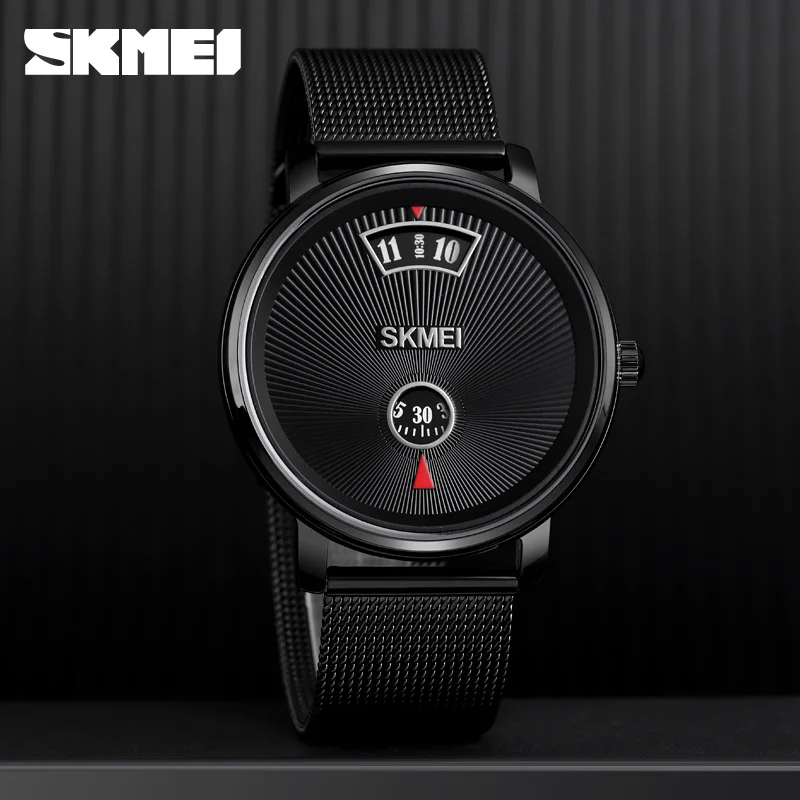 SKMEI деловые мужские кварцевые часы простой стиль водонепроницаемые наручные из